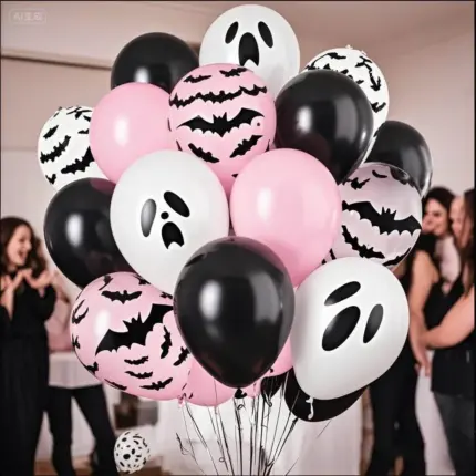 Lot de ballons mix fantôme rose pour Halloween - Kf s e bd a f ee o - Decorative Events