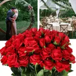 Bouquet de 12 roses artificielles - Kf s e ee e e ea da ae ce b t - Decorative Events