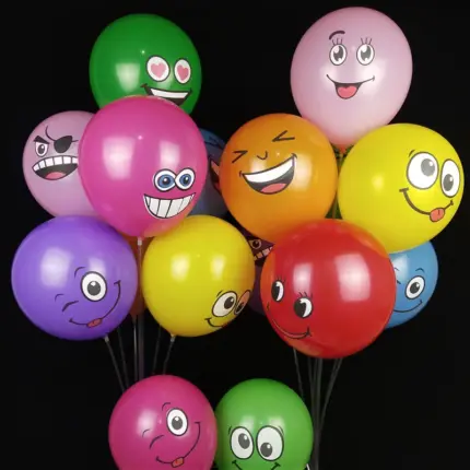 Lot de ballons smiley colorés - Kf s bd e ba bc a f c ft - Decorative Events