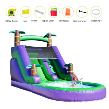 Aire de jeux toboggan aquatique gonflable pour enfants - Kf sb e fef c cb c c p - Decorative Events