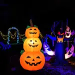Citrouille gonflable d'Halloween (avec LED) - Kf sdb ee c c f a e cccb c eef w - Decorative Events