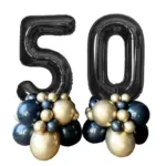 Ballons d'anniversaire avec chiffres dorés et noirs (38 pièces) - Kf sdca b cb e d e a d c j - Decorative Events