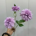 Fleur dahlia artificielle réaliste avec 3 têtes - Kf s d e f b ed ca bdd ad - Decorative Events