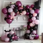 Lot de 124 ballons roses violets noirs pour évènements - Kf s bab a ffb d bf d ax - Decorative Events