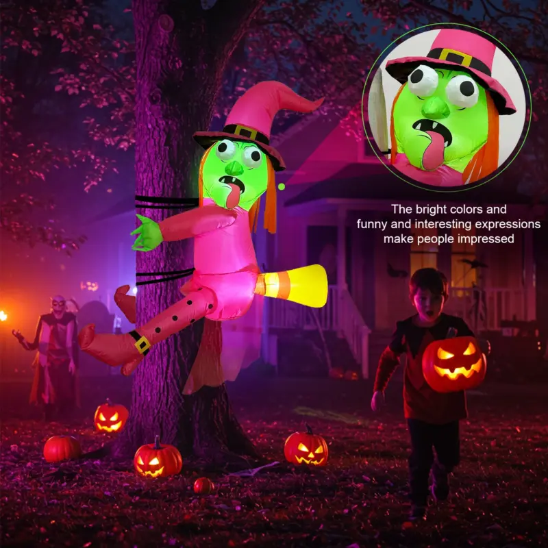 Sorcière gonflable rose pour Halloween - Kf s c af e f bb a b ebc bcb - Decorative Events