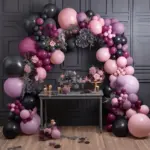 Lot de 124 ballons roses violets noirs pour évènements - Kf s f b ca fb ce eu - Decorative Events