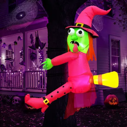 Sorcière gonflable rose pour Halloween - Kf s e a dd ee c a ddac r - Decorative Events