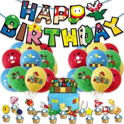 Kit de décoration "Super Mario Bros" pour Anniversaire - Kf s ea f a c ca c c bq - Decorative Events
