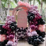 Lot de 124 ballons roses violets noirs pour évènements - Kf s ebb cf e a c f b e d m - Decorative Events