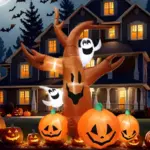 Arbre d'Halloween gonflable avec ses citrouilles - Kf s f f de b c cda a d efd - Decorative Events