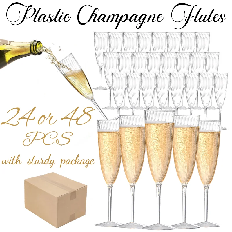 Flûtes à champagne en plastique - Kf s bbc f c c bbea b b v - Decorative Events