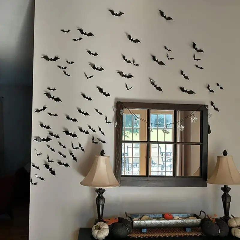 Décoration murale de chauves-souris pour Halloween - Kf s b ad d a f f c da cb - Decorative Events