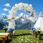 Grand support d'arche de mariage blanc - Kf s ff f cc f bff a a fe s - Decorative Events
