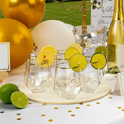 Verres effet diamant jetables - Kf s a a d cc eb fcd d q - Decorative Events
