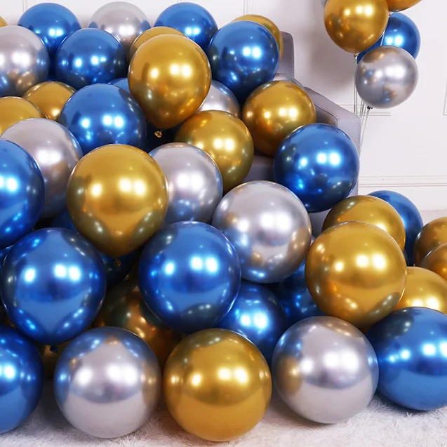 Lot de ballons bleus métallisés - Kf sbfbba c ffa e c a a ew - Decorative Events