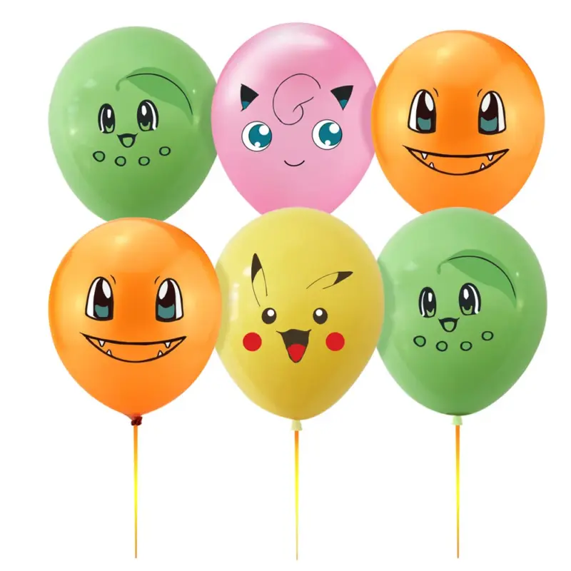 Lot de 10 ballons Pokémon (Pikachu, Salamèche, Germignon, Rondoudou) - Kf sdc c c cb f a t - Decorative Events