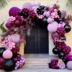 Lot de 124 ballons roses violets noirs pour évènements - Kf sef d ae f cb cf e e c - Decorative Events