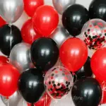 Lot de ballons noirs rouges et gris avec confettis - Kf sfca a d e a c b edee y - Decorative Events