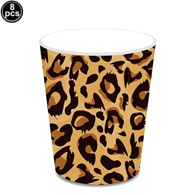 Lot de 8 gobelets imprimé léopard - Kf s aac eaaf b b t - Decorative Events