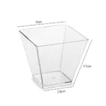 Verrines carrées en plastique transparent avec cuillères – Lot de 50 - Kf s bf d db ddb e b a a v - Decorative Events
