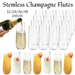 Flûtes à champagne en plastique sans pied - Kf s f d d ac a da bb ee ee - Decorative Events