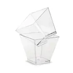 Verrines carrées en plastique transparent avec cuillères – Lot de 50 - Kf s fef b e d bd f fd bacf r - Decorative Events