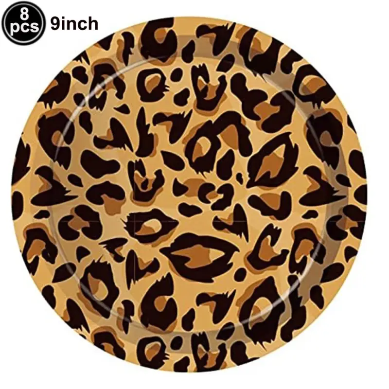 Lot de 8 grandes assiettes léopard en carton - Kf sda b ae e f ba eba f e - Decorative Events