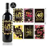 Etiquettes de Vins pour 40 ans d'Anniversaire (lot de 6) - Kf sd b b e b b db b b afbc d m - Decorative Events