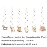Suspensions spirales décoratives thème bébé (Lot de 6) - Kf s edeca a e af aae eb cfa j - Decorative Events