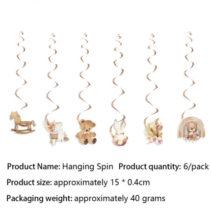 Suspensions spirales décoratives thème bébé (Lot de 6) - Kf s edeca a e af aae eb cfa j - Decorative Events