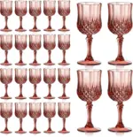 Verres à vin vintage en plastique (24 pièces) - Kf s a fea d de a f a b p - Decorative Events