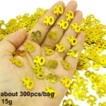 Confettis de table “40” dorés pour anniversaire (300 pièces) - Kf s ab e a b d d d f f r - Decorative Events