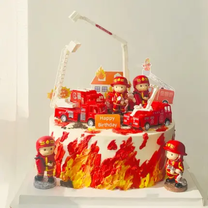 Figurine camion de pompiers décorative pour Gâteau - Kf s c d dded f bd bada c ba fu - Decorative Events