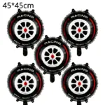 Ballons décoratifs roue "Racing" rouge (Lot de 5) - Kf s bc a de f dd m - Decorative Events