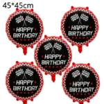 Ballons décoratifs “Happy Birthday” thème course automobile (Lot de 5) - Kf s ae d c e a abb c f r - Decorative Events