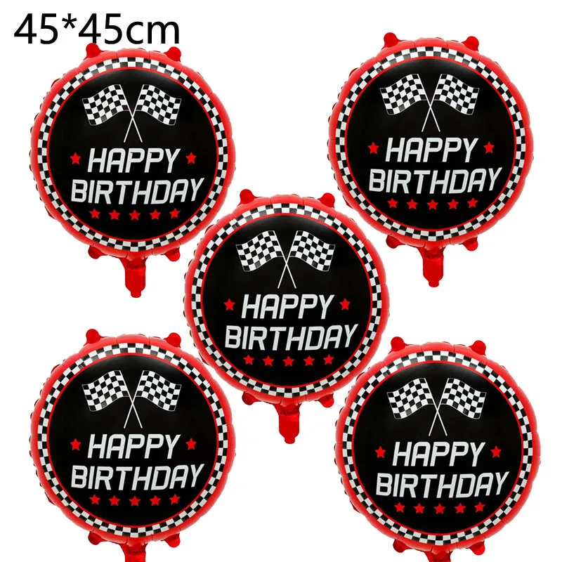 Ballons décoratifs “Happy Birthday” thème course automobile (Lot de 5) - Kf s ae d c e a abb c f r - Decorative Events