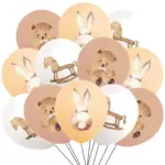 Ballons décoratifs Bébé ours, Lapin et Cheval à bascule (Lot de 18) - Kf s f bd b c fa db ff c - Decorative Events
