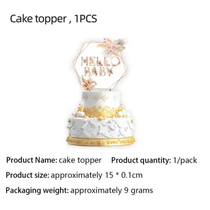 Cake topper “Hello Baby” pour gâteau - Kf s edac a e cbbd e c b e r - Decorative Events