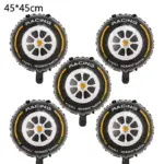 Ballons décoratifs roue "Racing" jaune (Lot de 5) - Kf s fad f d a dc cg - Decorative Events