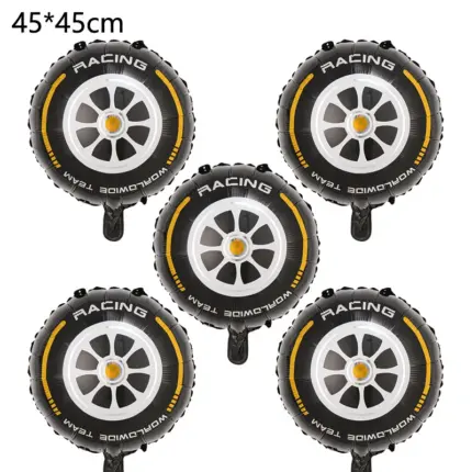 Ballons décoratifs roue "Racing" jaune (Lot de 5) - Kf s fad f d a dc cg - Decorative Events