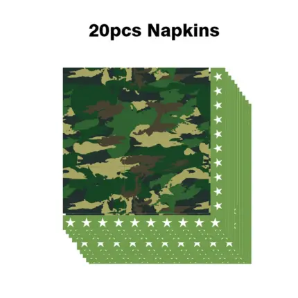 Lot de 20 serviettes en papier camouflage militaire - Kf s ca f ab d a n - Decorative Events