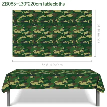 Nappe de table camouflage militaire (130 × 220 cm) - Kf s ffe c f ee f a c y - Decorative Events