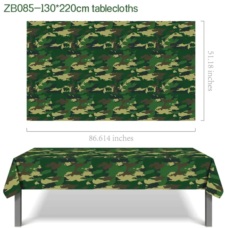 Nappe de table camouflage militaire (130 × 220 cm) - Kf s ffe c f ee f a c y - Decorative Events