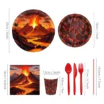 Gobelets jetables thème volcan (Lot de 8) - Kf s e f a cf faa f e a ep - Decorative Events