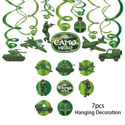 Lot de décorations thème militaire  suspendues pour fête - Kf sa b b a f b y - Decorative Events