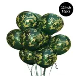 Lot de 10 ballons camouflage militaire pour décoration de fête - Kf sa e b cd ad c ab f n - Decorative Events