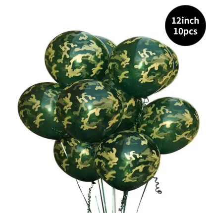 Lot de 10 ballons camouflage militaire pour décoration de fête - Kf sa e b cd ad c ab f n - Decorative Events