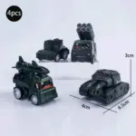 Mini véhicules militaires noirs décoratifs pour gâteau (Lot de 4) - Kf sb f a f a e bd a a - Decorative Events