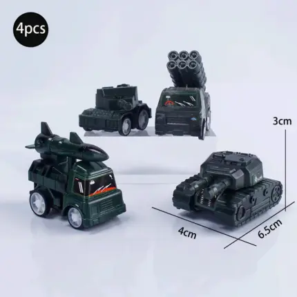 Mini véhicules militaires noirs décoratifs pour gâteau (Lot de 4) - Kf sb f a f a e bd a a - Decorative Events