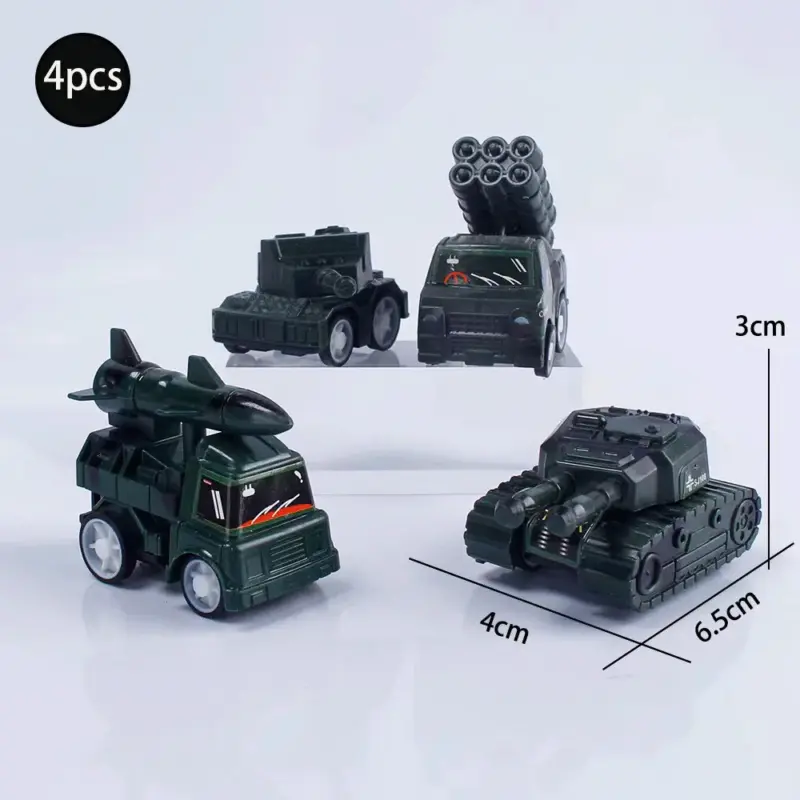 Mini véhicules militaires noirs décoratifs pour gâteau (Lot de 4) - Kf sb f a f a e bd a a - Decorative Events